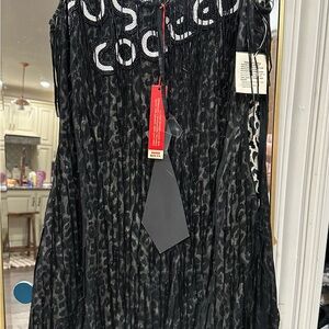 NWT Miss Sixty Luxury Black and White Leopard Print Dress with hanging sequins!
